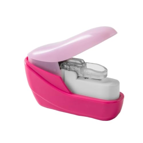 Tacker Heftgerät Bürohefter, Schulbriefpapier, Praktisches Buch, Papierbindung, Desktop-Zubehör, Dekoration Tacker für Schreibtisch(Pink) von AMYSTY