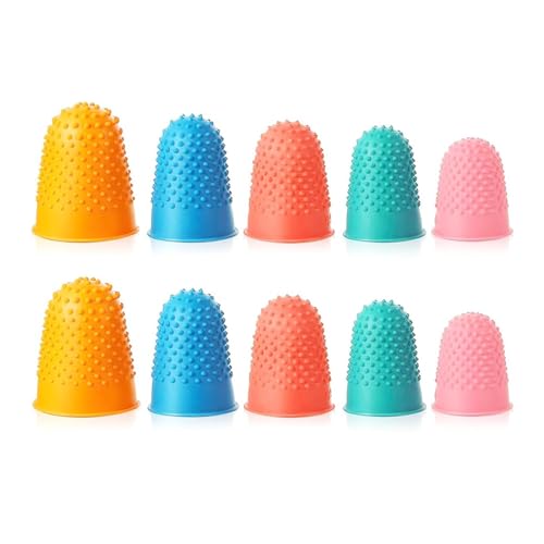 Fingerspitzen-Pads aus Gummi, weich, bunt, wiederverwendbar, Fingerschutz, Kappen, Büro, Gummi-Fingerhüte für Geld, Zählen, Schreiben, Sortieren, Aufgaben, 10 Stück Fingerspitzen-Pads aus Gummi, weich, bunt, wiederverwendbar, Fingerschutz, Kappen, Büro, Gummi-Fingerhüte für Geld, Zählen, Schreiben, Sortieren, Aufgaben, 10 Stück von AMYXIYUAN