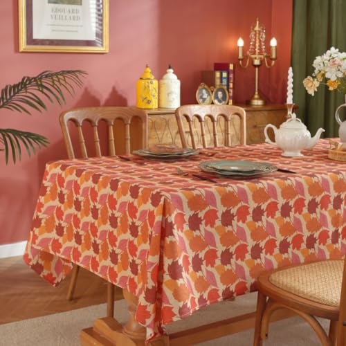 AMZALI Herbst-Tischdecke, Thanksgiving-Tischdecke, Herbsternte, Ahornblatt-Tischdecke, strapazierfähig, quadratisch, Tischdecke für Party, Picknick, Urlaub, Abendessen, Dekoration, 140 x 140 cm von AMZALI