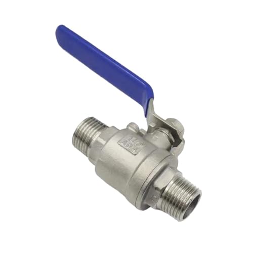 AMZBNEIDI Anschlussadapter aus Messing und Edelstahl, 1/2"" 3/4"" 1"" 1-1/4"" 1-1/2"" 2"" BSP Außengewinde 304 Edelstahl Zwei-Wege-Kugelhahn Wasser(OneSize) von AMZBNEIDI