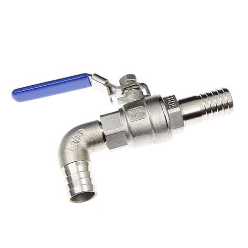 AMZBNEIDI Anschlussadapter aus Messing und Edelstahl, Schlauchtülle 304 Edelstahl Zweiwege-Ablaufkugelhahn for Wasseradapteranschluss(Elbow,25mmBSP3I425mm) von AMZBNEIDI
