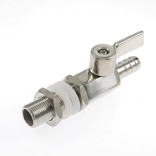 AMZBNEIDI Anschlussadapter aus Messing und Edelstahl, Schlauchtülle auf Außengewinde 304 Edelstahl-Kugelhahn-Adapter for Wassertank-Adapter-Anschluss(304ss Handle,BSP1I2 Male8mm) von AMZBNEIDI