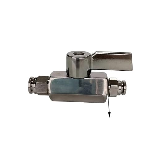 AMZBNEIDI Anschlussadapter aus Messing und Edelstahl, Schnellsteckverbindung aus Edelstahl 304, Zwei-Wege-Kugelhahn-Adapter-Anschluss(Bsp1i4,6mm6mm) von AMZBNEIDI