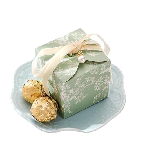 AMZBNEIDI Premium-Geschenkbox mit Magnetverschluss, Geschenkboxen aus Pappe for Süßigkeiten, 7 x 7 x 7 cm, Mehrfarbig, 20er- oder 50er-Pack for Veranstaltungen(Green1) von AMZBNEIDI