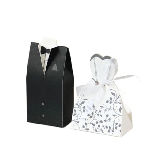 AMZBNEIDI Premium-Geschenkbox mit Magnetverschluss, Hochzeitsgeschenkboxen, 25/50 Stück, Papierkarton, Mehrfarbig, Größen for Braut und Bräutigam(Style 2) von AMZBNEIDI