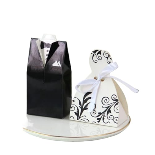 AMZBNEIDI Premium-Geschenkbox mit Magnetverschluss, Hochzeitsgeschenkboxen, 25/50 Stück, Papierkarton, Mehrfarbig, Größen for Braut und Bräutigam(Style 3) von AMZBNEIDI