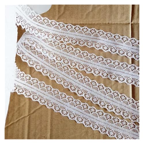 AMZBNEIDI Stoff Band Spitze Bordüre,Vintage Spitze Trims, 10 Yards Besticktes Netz weiß schwarzes Spitzenbesatzband(White Width 27mm) von AMZBNEIDI