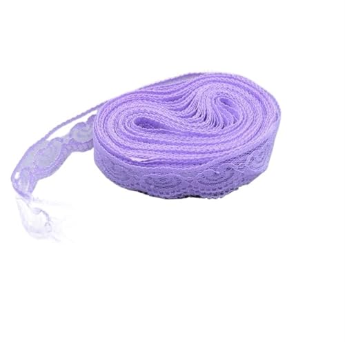 AMZBNEIDI Stoff Band Spitze Bordüre,Vintage Spitze Trims, 10 Yards Schöne Band 23MM Spitze Trim Stoff DIY Bestickt Weiß Spitze Verzierungen(Light Purple) von AMZBNEIDI