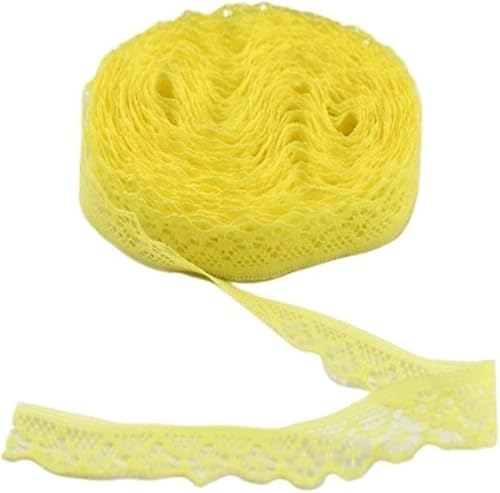 AMZBNEIDI Stoff Band Spitze Bordüre,Vintage Spitze Trims, 30 Yard Spitzenbesatz Band Spitzenstoff weiße Baumwollspitze(Yellow) von AMZBNEIDI