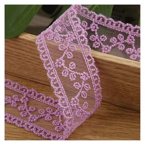 AMZBNEIDI Stoff Band Spitze Bordüre,Vintage Spitze Trims, 30 Yard Stickerei Spitze Trimmt Exquisite Nähen Band Gurtband DIY Garnituren(Purple) von AMZBNEIDI