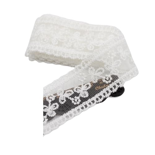 AMZBNEIDI Stoff Band Spitze Bordüre,Vintage Spitze Trims, 30 Yard Stickerei Spitze Trimmt Exquisite Nähen Band Gurtband DIY Garnituren(White) von AMZBNEIDI