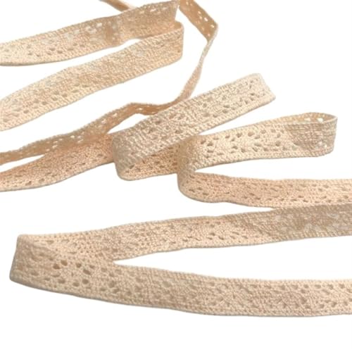 AMZBNEIDI Stoff Band Spitze Bordüre,Vintage Spitze Trims, 5 m gehäkelte Gurtband-Spitzenbesätze aus Baumwolle(C01023 (1.2cm)) von AMZBNEIDI
