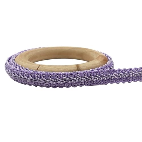 AMZBNEIDI Stoff Band Spitze Bordüre,Vintage Spitze Trims, 5Meter Kurve Baumwolle Spitze Trim Band Stoff Handarbeit(Light Purple) von AMZBNEIDI
