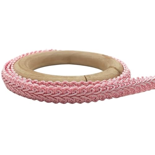 AMZBNEIDI Stoff Band Spitze Bordüre,Vintage Spitze Trims, 5Meter Kurve Baumwolle Spitze Trim Band Stoff Handarbeit(Pink) von AMZBNEIDI