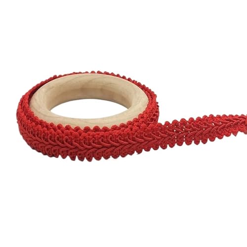AMZBNEIDI Stoff Band Spitze Bordüre,Vintage Spitze Trims, 5Meter Kurve Baumwolle Spitze Trim Band Stoff Handarbeit(Red) von AMZBNEIDI