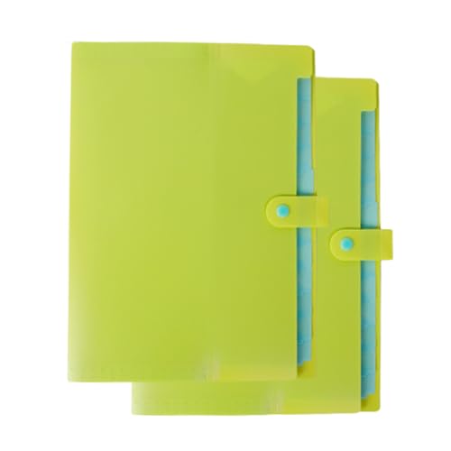 Akkordeon-Organisationsmappe, erweiterbar 2-teiliger Dokumenten-Organizer, Akkordeon-Dokumentenordner, erweiterbarer A4-Ordner mit 12 Fächern/Blau(Yellow) von AMZBNEIDI