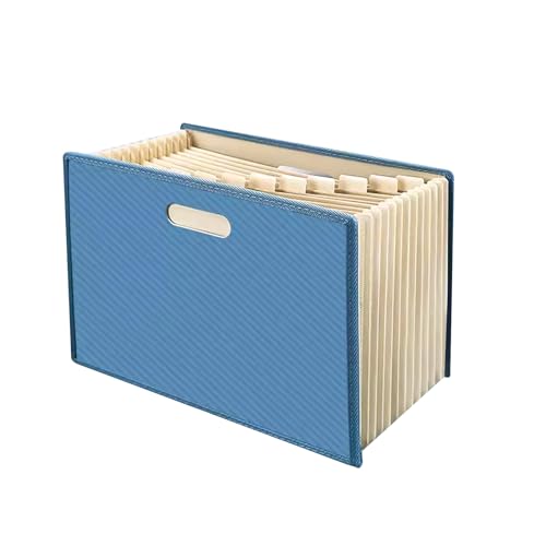 Akkordeon-Organisationsmappe, erweiterbar A4 13 Taschen, Datei-Organizer, Akkordeon-Ordner for Büro, Zuhause, Schule/Blau(Blue) von AMZBNEIDI