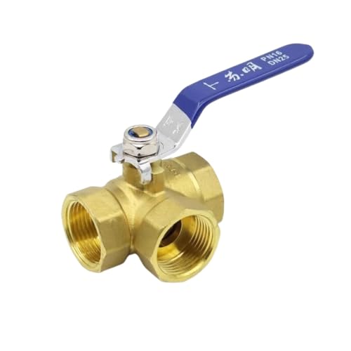 Anschlussadapter aus Messing und Edelstahl, 1/4" 3/8" 1/2" 3/4" 1" BSP Innengewinde Voller Port T-Port Drei-Wege-Messing-Kugelhahn-Anschluss-Adapter for Wasser, Öl, Luft, Gas(Tmobel,BSP1I2 Female) von AMZBNEIDI