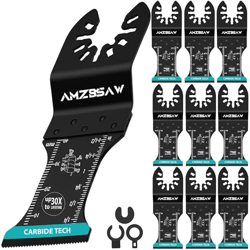 AMZBSAW Oszillierende Hartmetall-Werkzeugklingen, professionelles Multitool-Klingen-Set für Schrauben, Hartmaterial, Metallnägel, Trockenbau und Holz, oszillierende Sägeblätter passend für Dewalt AMZBSAW Oszillierende Hartmetall-Werkzeugklingen, professionelles Multitool-Klingen-Set für Schrauben, Hartmaterial, Metallnägel, Trockenbau und Holz, oszillierende Sägeblätter passend für Dewalt von AMZBSAW