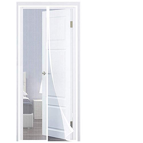AMZERO Magnet Fliegengitter Tür Balkontür, 160x210cm Insektenschutz Magnetvorhang zum Insektenschutz Moskitonetz Magnetverschluss für Balkontür Wohnzimmer Terrassentür, Weiß A von AMZERO