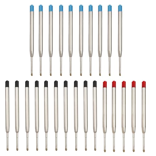 Kugelschreiberminen Großraumminen Metall Kugelschreiber Ersatzminen Für Das G2-Format,25 X Kompatible Set Minen, Kompatible Parker Kugelschreiber,Schreibfarbe (Blau Schwarz Rot) von AMZFUK