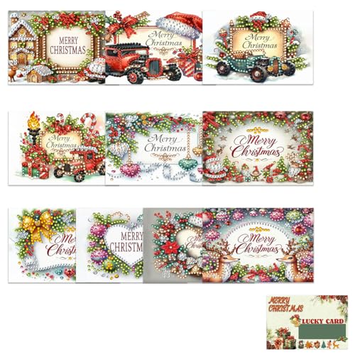 AMZGSHOP 10 Stück Diamant Grußkarten Set, DIY Diamant Malerei Party Geschenk, 5D Strass Stickerei Kunst Karten Kits, Faltbare Grußkarten, Kreative Mosaik Handwerk Postkarten AMZGSHOP 10 Stück Diamant Grußkarten Set, DIY Diamant Malerei Party Geschenk, 5D Strass Stickerei Kunst Karten Kits, Faltbare Grußkarten, Kreative Mosaik Handwerk Postkarten von AMZGSHOP