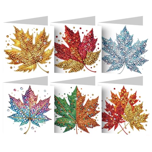 AMZGSHOP 6-teiliges Set Grußkarten mit Diamantmalerei, DIY Strass-Diamantkunst-Grußkarten, Klappbare Glückwunschkarten, Kreative Mosaik-Handarbeit-Postkarten AMZGSHOP 6-teiliges Set Grußkarten mit Diamantmalerei, DIY Strass-Diamantkunst-Grußkarten, Klappbare Glückwunschkarten, Kreative Mosaik-Handarbeit-Postkarten von AMZGSHOP