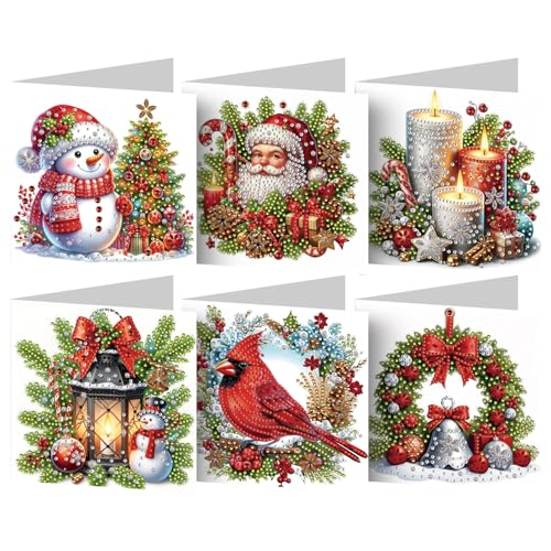 AMZGSHOP 6-teiliges Set Grußkarten mit Diamantmalerei, DIY Strass-Diamantkunst-Grußkarten, Klappbare Glückwunschkarten, Kreative Mosaik-Handarbeit-Postkarten AMZGSHOP 6-teiliges Set Grußkarten mit Diamantmalerei, DIY Strass-Diamantkunst-Grußkarten, Klappbare Glückwunschkarten, Kreative Mosaik-Handarbeit-Postkarten von AMZGSHOP
