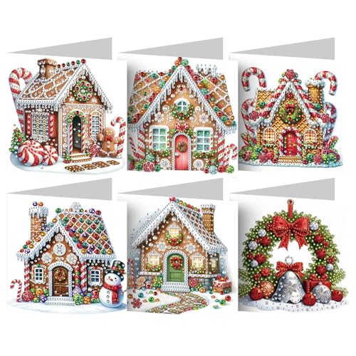 AMZGSHOP 6-teiliges Set Grußkarten mit Diamantmalerei, DIY Strass-Diamantkunst-Grußkarten, Klappbare Glückwunschkarten, Kreative Mosaik-Handarbeit-Postkarten AMZGSHOP 6-teiliges Set Grußkarten mit Diamantmalerei, DIY Strass-Diamantkunst-Grußkarten, Klappbare Glückwunschkarten, Kreative Mosaik-Handarbeit-Postkarten von AMZGSHOP