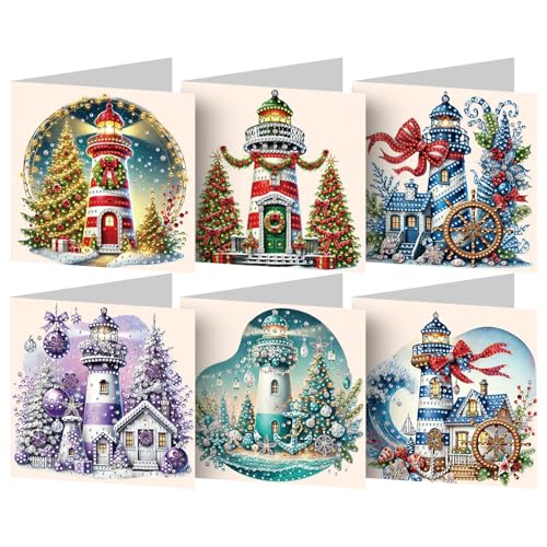 AMZGSHOP 6-teiliges Set Grußkarten mit Diamantmalerei, DIY Strass-Diamantkunst-Grußkarten, Klappbare Glückwunschkarten, Kreative Mosaik-Handarbeit-Postkarten AMZGSHOP 6-teiliges Set Grußkarten mit Diamantmalerei, DIY Strass-Diamantkunst-Grußkarten, Klappbare Glückwunschkarten, Kreative Mosaik-Handarbeit-Postkarten von AMZGSHOP