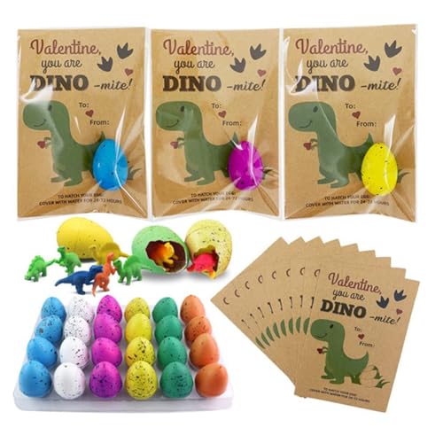 AMZLORD 12/24 Pack Valentinerkarten mit Dinosaurier Eier schlüpfen Massen lustige Dino Valentine Exchange Cards for Jungen Mädchen Kleinkind Schulklassen Party Gefälligkeiten AMZLORD 12/24 Pack Valentinerkarten mit Dinosaurier Eier schlüpfen Massen lustige Dino Valentine Exchange Cards for Jungen Mädchen Kleinkind Schulklassen Party Gefälligkeiten von AMZLORD