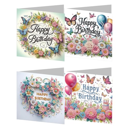 AMZLORD 5D DIY Diamond Painting Grußkarten Diamant Painting Weihnachten Karten Weihnachtskarten Set mit Umschlag Strass Handwerk Grußkarte for Geburtstag, Christmas von AMZLORD