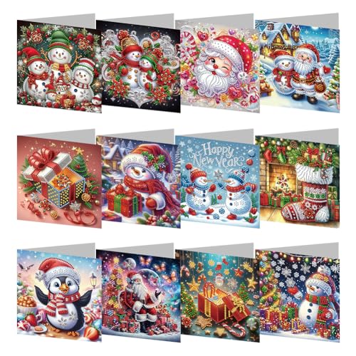 AMZLORD 5D DIY Diamond Painting Grußkarten Diamant Painting Weihnachten Karten Weihnachtskarten Set mit Umschlag Strass Handwerk Grußkarte for Geburtstag, Christmas AMZLORD 5D DIY Diamond Painting Grußkarten Diamant Painting Weihnachten Karten Weihnachtskarten Set mit Umschlag Strass Handwerk Grußkarte for Geburtstag, Christmas von AMZLORD