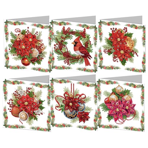 AMZLORD DIY Diamond Painting Grußkarten 6/12 Stück Diamant Painting Weihnachten Karten Weihnachtskarten Set mit Umschlag Strass Handwerk Grußkarte for Familie, Freunde und Liebhaber AMZLORD DIY Diamond Painting Grußkarten 6/12 Stück Diamant Painting Weihnachten Karten Weihnachtskarten Set mit Umschlag Strass Handwerk Grußkarte for Familie, Freunde und Liebhaber von AMZLORD