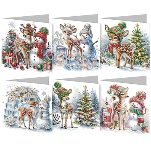 AMZLORD DIY Diamond Painting Grußkarten 6/12 Stück Diamant Painting Weihnachten Karten Weihnachtskarten Set mit Umschlag Strass Handwerk Grußkarte for Familie, Freunde und Liebhaber AMZLORD DIY Diamond Painting Grußkarten 6/12 Stück Diamant Painting Weihnachten Karten Weihnachtskarten Set mit Umschlag Strass Handwerk Grußkarte for Familie, Freunde und Liebhaber von AMZLORD