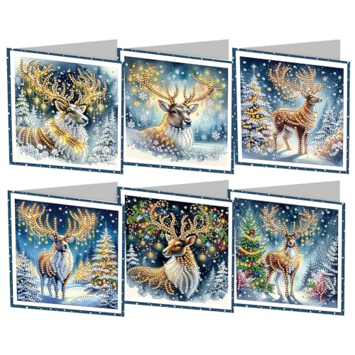 AMZLORD DIY Diamond Painting Grußkarten Diamant Painting Weihnachten Karten Weihnachtskarten Set mit Umschlag Strass Handwerk Grußkarte for Erwachsene, Urlaub, Freunde, Familie AMZLORD DIY Diamond Painting Grußkarten Diamant Painting Weihnachten Karten Weihnachtskarten Set mit Umschlag Strass Handwerk Grußkarte for Erwachsene, Urlaub, Freunde, Familie von AMZLORD