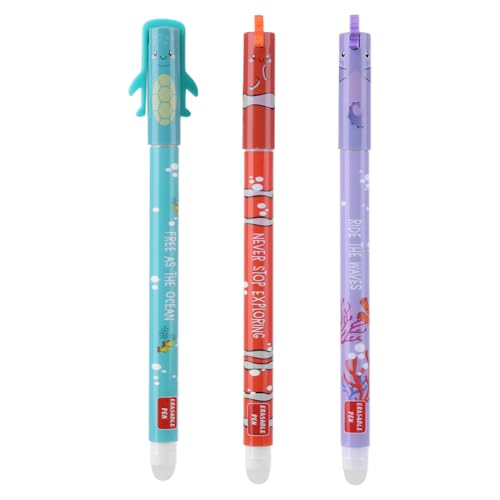 AMZLORD Set Mit 3 Radierbaren Gelstiften Mit Thermoempfindlicher Radiertinte, Unterwasserschildkröte, Clownfisch, Seepferdchen, Kann Zum Notizblöcke, Schulbedarf Verwendet Werden, Erasable Pen von AMZLORD
