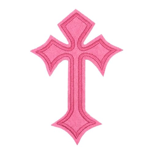 Aufnäher zum Aufbügeln, Motiv: rosa Kreuz, bestickt, Zubehör, 20 Stück Aufnäher zum Aufbügeln, Motiv: rosa Kreuz, bestickt, Zubehör, 20 Stück von AMZNEVO