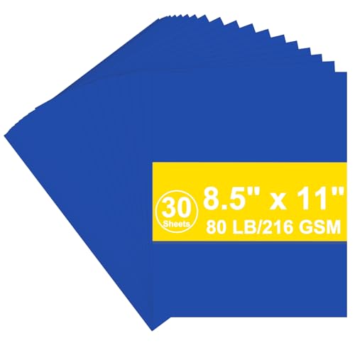 Karton, 216 g/m², Einband, Königsblau, 36,3 kg Kartonpapier, schwerer Kopierkarton für Drucker, Scrapbooking, Weihnachten (Königsblauer Karton, 30 Blatt) von AMZWUS