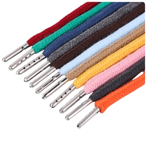 AMateschitz 11 Stück Kordel für Jogginghose 130 cm Universal Baumwolle Kordel Bunt Ersatzschnüre Ersatz Kordelzug Kordelenden Metall Ersatz-Saiten für Hoodies Kapuzenpullover Shorts Handtaschen Bunt von AMateschitz