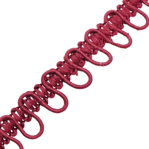AMateschitz Elastisches Knopfloch 1.7CM Spitzen-Stretch-Knopfloch-Ornament Knopflochband Zopfborte Mit Knopfschlaufen Nähornament Stretchband Für Kostüm Nähen Hochzeitskleider DIY Burgunderrot 25 Yard AMateschitz Elastisches Knopfloch 1.7CM Spitzen-Stretch-Knopfloch-Ornament Knopflochband Zopfborte Mit Knopfschlaufen Nähornament Stretchband Für Kostüm Nähen Hochzeitskleider DIY Burgunderrot 25 Yard von AMateschitz