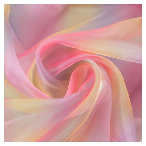 AMateschitz Farbverlauf Organza Stoff Regenbogen Tulle Netzstoff Bunt Gradient Tüllstoff Schillernder Tüll Dekostoff für Hochzeitskleider Vorhänge Tischläufe Kostümen DIY Nähen Rot-Gelb-Rosa 5M*1.5M AMateschitz Farbverlauf Organza Stoff Regenbogen Tulle Netzstoff Bunt Gradient Tüllstoff Schillernder Tüll Dekostoff für Hochzeitskleider Vorhänge Tischläufe Kostümen DIY Nähen Rot-Gelb-Rosa 5M*1.5M von AMateschitz