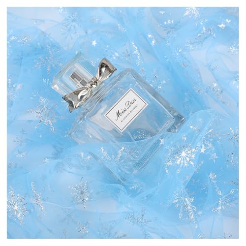 AMateschitz Netzstoff mit Schneeflocken Durchsichtiger Weihnachten Netz Stoff Schneeflocken Druck Tüllstoff Glitzernder Organza Dekostoff für Hochzeit Geburtstag Party Deko KleidDIY Hellblau #1 1Yard AMateschitz Netzstoff mit Schneeflocken Durchsichtiger Weihnachten Netz Stoff Schneeflocken Druck Tüllstoff Glitzernder Organza Dekostoff für Hochzeit Geburtstag Party Deko KleidDIY Hellblau #1 1Yard von AMateschitz