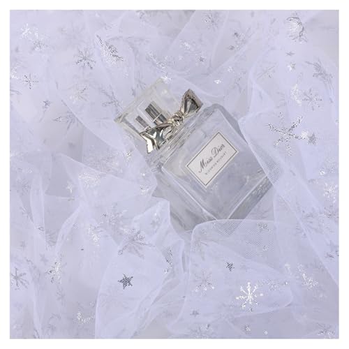 AMateschitz Netzstoff mit Schneeflocken Durchsichtiger Weihnachten Netz Stoff Schneeflocken Druck Tüllstoff Glitzernder Organza Dekostoff für Hochzeit Geburtstag Party Deko KleidDIY Weiß #1 2Yard AMateschitz Netzstoff mit Schneeflocken Durchsichtiger Weihnachten Netz Stoff Schneeflocken Druck Tüllstoff Glitzernder Organza Dekostoff für Hochzeit Geburtstag Party Deko KleidDIY Weiß #1 2Yard von AMateschitz