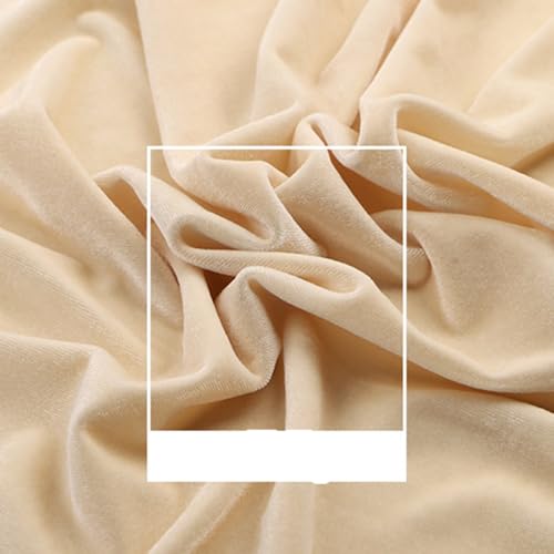 AMateschitz Samtstoff Meterware Doppelseitige Samt Stoff Plüsch Pannesamt Dekostoff Weich Elegant Baumwollsamt, Einfarbig in 24 Farben, für DIY Nähen Vorhänge Bühne Kostüm Dolls Champagner 1M*1.6M von AMateschitz