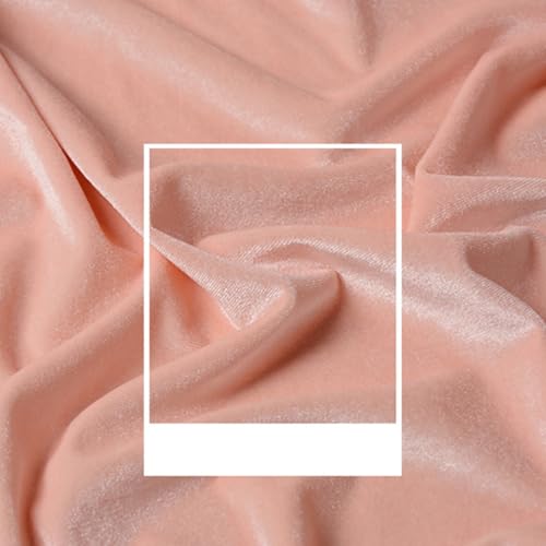 AMateschitz Samtstoff Meterware Doppelseitige Samt Stoff Plüsch Pannesamt Dekostoff Weich Elegant Baumwollsamt, Einfarbig in 24 Farben, für DIY Nähen Vorhänge Bühne Kostüm Dolls Pfirsichrosa 1M*1.6M von AMateschitz