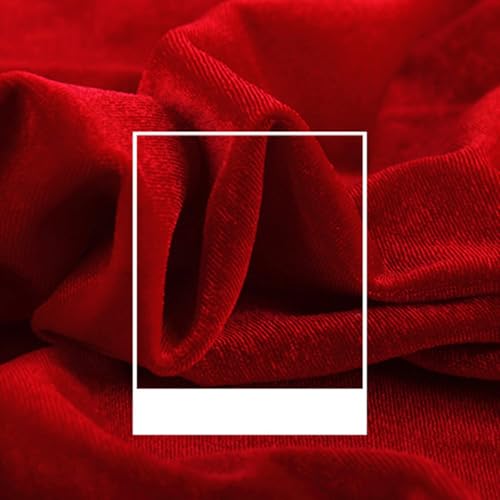AMateschitz Samtstoff Meterware Doppelseitige Samt Stoff Plüsch Pannesamt Dekostoff Weich Elegant Baumwollsamt, Einfarbig in 24 Farben, für DIY Nähen Vorhänge Bühne Kostüm Dolls Rot 10M*1.6M von AMateschitz