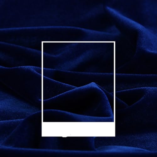 AMateschitz Samtstoff Meterware Doppelseitige Samt Stoff Plüsch Pannesamt Dekostoff Weich Elegant Baumwollsamt, Einfarbig in 24 Farben, für DIY Nähen Vorhänge Bühne Kostüm Dolls Saphirblau 5M*1.6M von AMateschitz