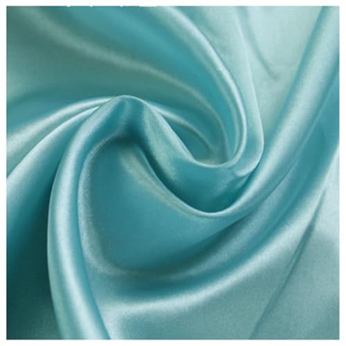 AMateschitz Satin-Stoff Stofffutter Futterstoff Meterware Weiches Polyester Stoff Baumwollstoff Stoff zum Nähen Einfarbig in 28 Farben für Kleider Jacken Mäntel Hosen Röcke Möbel Blau 1M*1.5M von AMateschitz