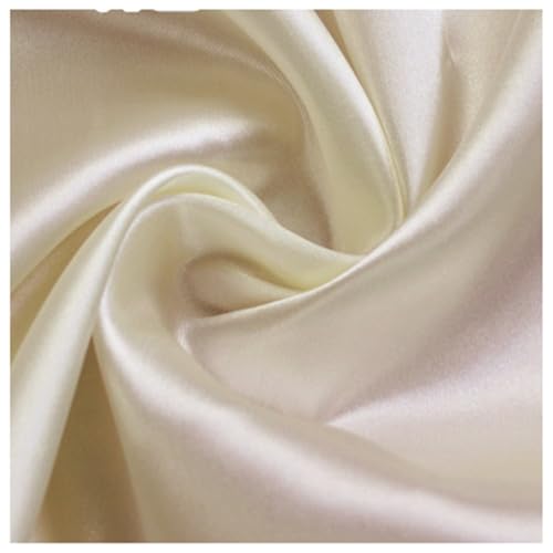 AMateschitz Satin-Stoff Stofffutter Futterstoff Meterware Weiches Polyester Stoff Baumwollstoff Stoff zum Nähen Einfarbig in 28 Farben für Kleider Jacken Mäntel Hosen Röcke Möbel Creme 5M*1.5M AMateschitz Satin-Stoff Stofffutter Futterstoff Meterware Weiches Polyester Stoff Baumwollstoff Stoff zum Nähen Einfarbig in 28 Farben für Kleider Jacken Mäntel Hosen Röcke Möbel Creme 5M*1.5M von AMateschitz
